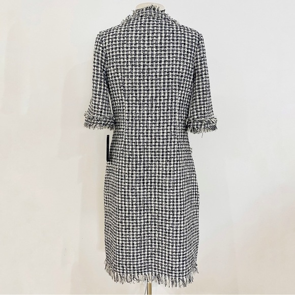 Rickie Freeman Teri Jon BEAUTIFUL TWEED dress with pearl button details - Picture 6 of 16